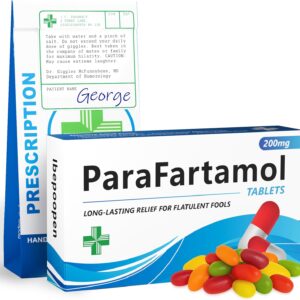 ParaFartamol Sweets, Valentines Day Gifts for Him, Rude Funny Male Birthday Gift for Dad, Grandad, Father, Man – Xmas Joke Pills, Tablet Box Prank Present for Boyfriend, Novelty Quirky Gag