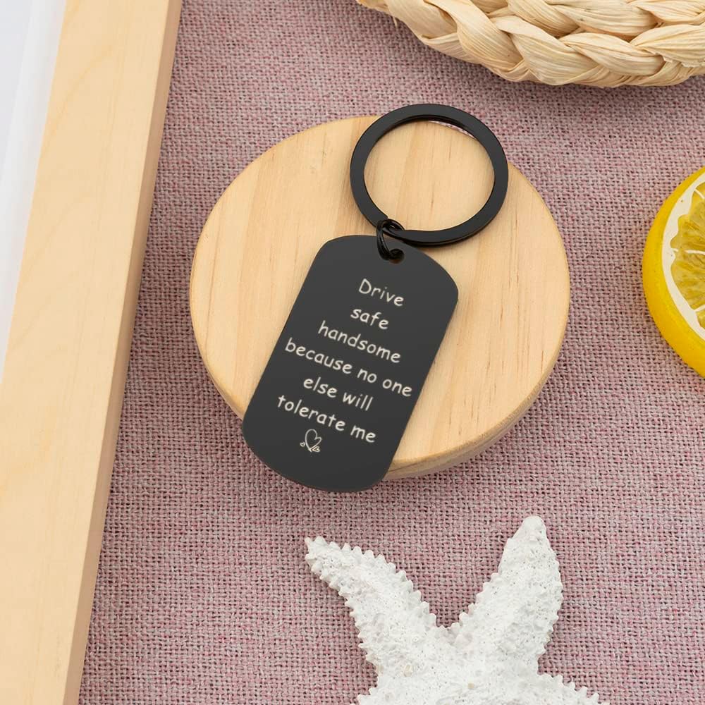Drive Safe Keyring for Boyfriend Husband Valentine Day Keyring Gifts for Husband Boyfriend Valentines Gifts for Him Birthday Christmas Presents Boyfriend Gifts from Girlfriend Husband Gifts from Wife - Image 6
