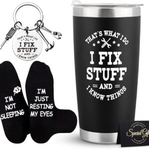 Shoppawhile Birthday Gifts for Men Funny and Unusual Ideas Presents for Men Christmas Fathers Day Birthday Stainless Steel Travel Tumbler 20oz Mechanic Mens Gifts