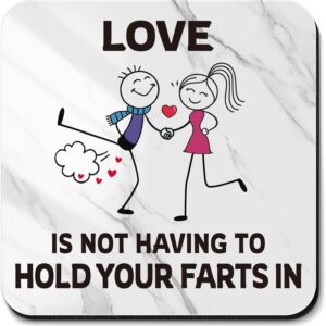 YISCOKO Valentines Gifts for Her Him-Coaster Present-Fart Joke Theme Present Gift Birthday Gift for Men Valentines Gifts for Girlfriend Boyfriend