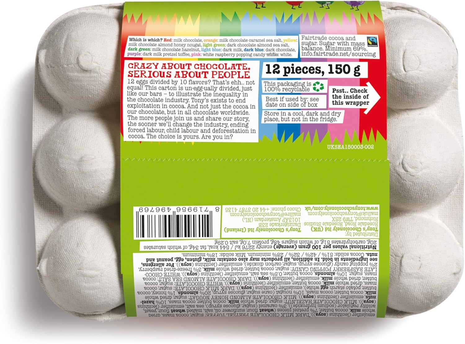 Tony's Chocolonely Easter Eggs Assortment - 12 Easter Eggs in Foil - Fairtrade Belgian Chocolate - Easter Gifts - Chocolate Box - Mini Eggs - Family Chocolate - Image 2
