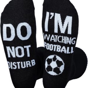 Himozoo Funny Socks, ‘Do Not Disturb I’m Watching Football’ Stitched, Stocking Fillers for Men Women, Christmas Birthday Fathers Gifts, Novelty Gift Socks For Husband Boyfriend