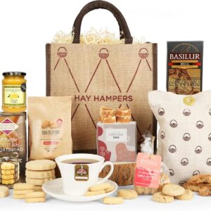 Afternoon Tea Hamper For 2 – Includes Italian Biscuits, Cookies, Shortbread, Fudge & Tea – Gift Hamper for Anniversary, New Home, Birthday, Celebrations, Thank You Gift – by Hay Hampers