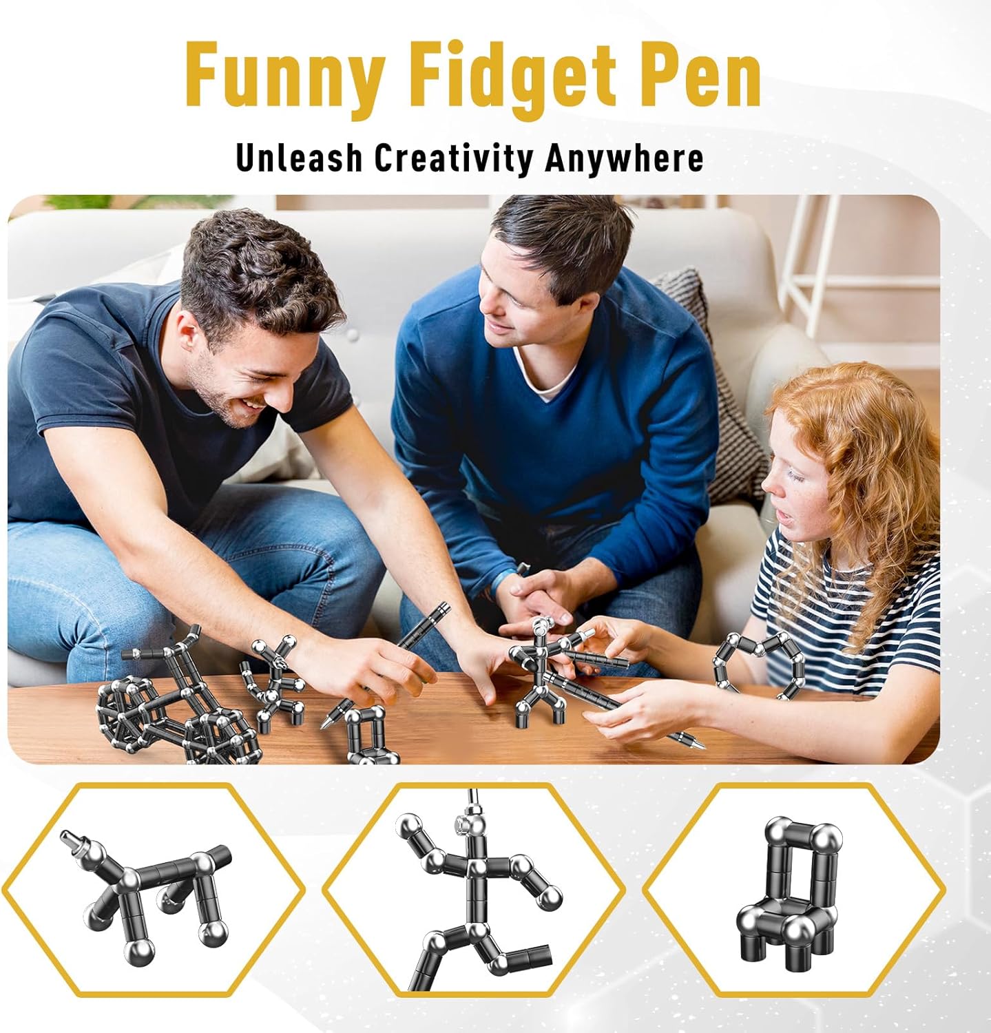 Hinshark Gifts for Men Women, Magnetic Fidget Pen Toys for Adults, Gadgets Dad Birthday Easter Valentines Gifts for Him/Her/Adults/Men/Women/Boyfriends/Girlfriend/Teenage/Teens/Kids - Image 6