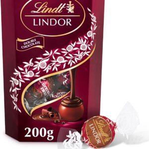 Lindt Lindor Double Chocolate Truffles – 200g Box (Approx. 16 Balls) – Smooth Filling – Valentines Day, Mothers Day, Easter, Gift, Birthday, Congratulations Treat