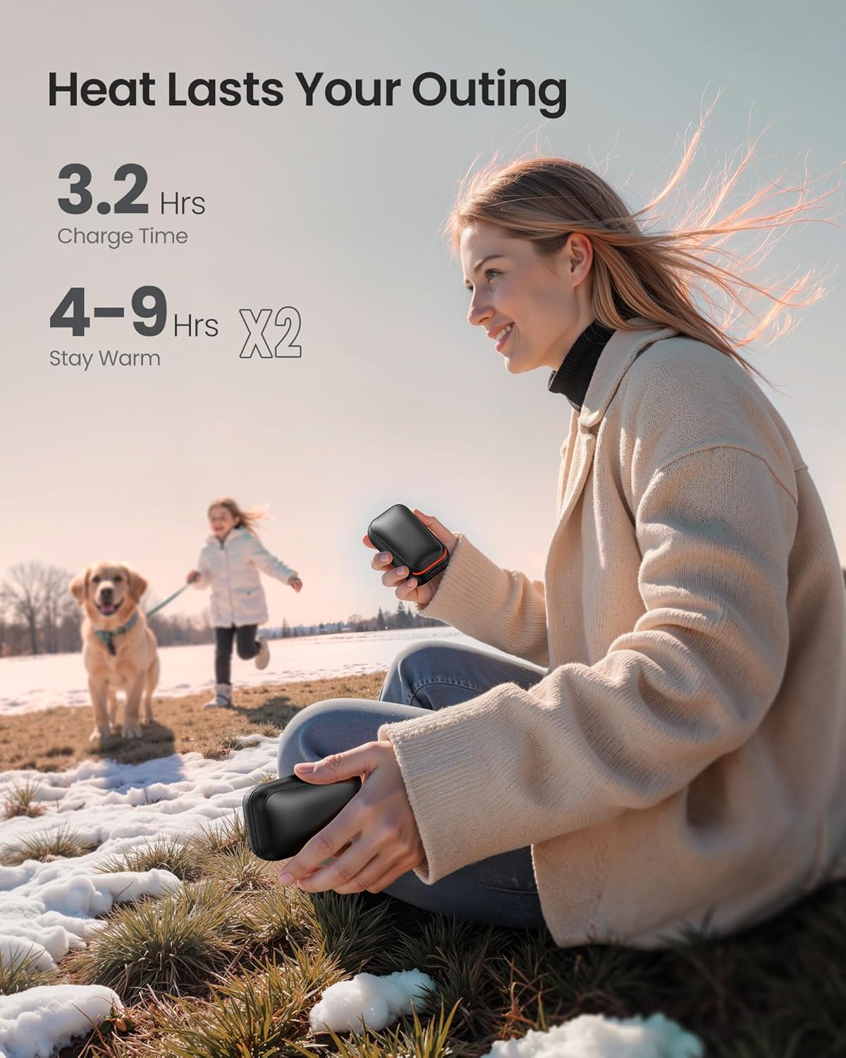 Gaiatop Magnetic Hand Warmers Rechargeable 2-Pack, Pocket Electric Hand Warmer Reusable, 3s Fast Heating, Fits in Gloves, Winter Sports Golf Accessories, Valentines Gifts for Men Women Secret Santa - Image 4