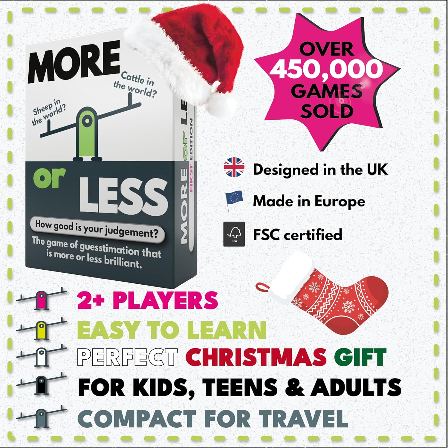 More or Less First Edition Card Game - How Good Is Your Judgement? 2 Players + | Secret Santa or Stocking Filler for Him or Her | For Kids, Teens & Adults | Play Anywhere | Age 12+ - Image 2