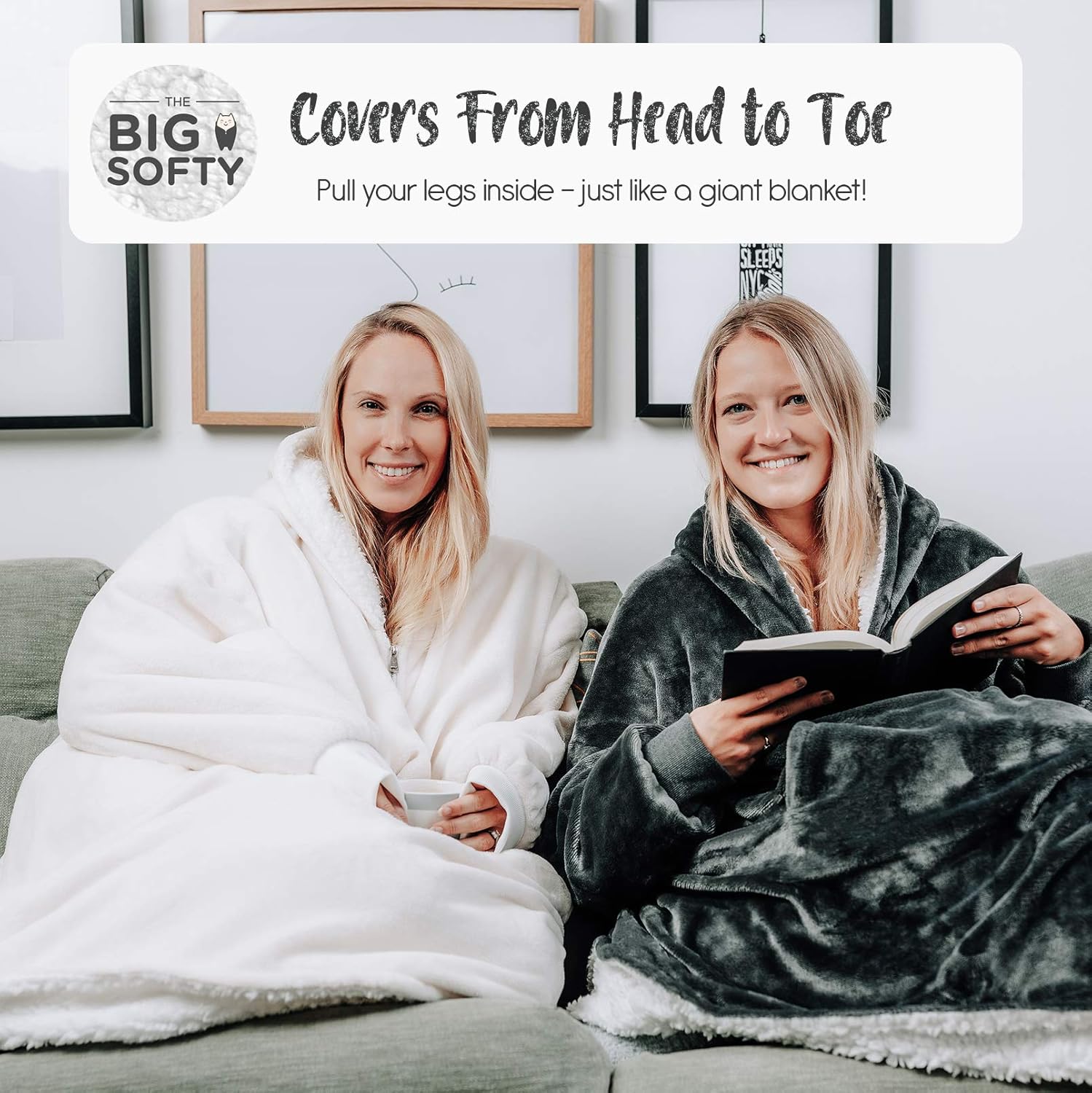 trekki Blanket Hoodie, Oversized Hoodie Blanket, Sherpa & Fleece Wearable Blanket Hoodies for Women & Men, Comfy & Fluffy Hooded Blankets, The Big Softy® - Image 3