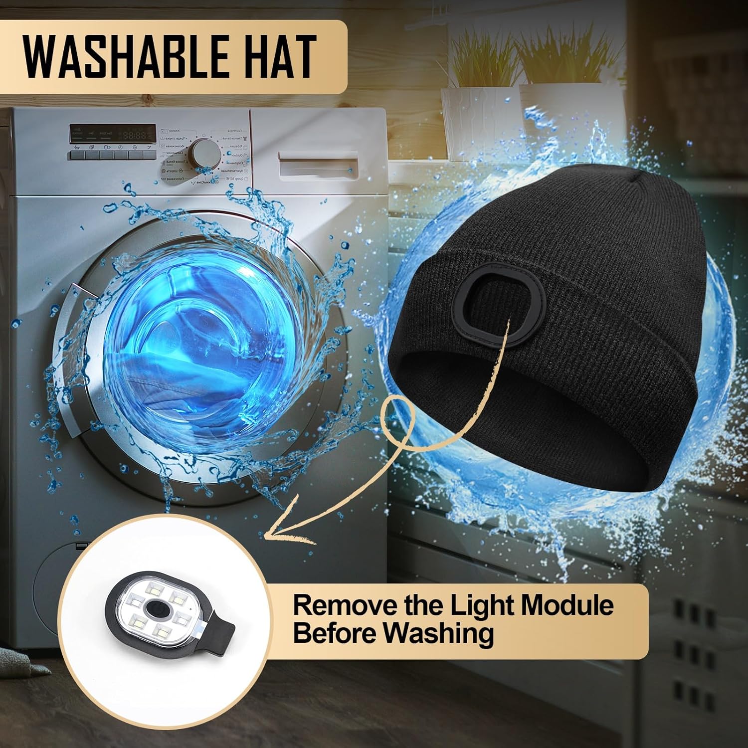 Hinshark Gifts for Men Beanie Hat with LED Light, Rechargeable Mens Stocking Fillers Beanie Hat, Secret Santa Gifts for Men Gifts for Dad for Him - Image 6