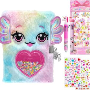 GOZINA Journaling Kit-Drawing Gifts for Girls,Kids Diary with Lock and Key,Notebook and Pen Set,Trending Gifts for 11 Year Girl
