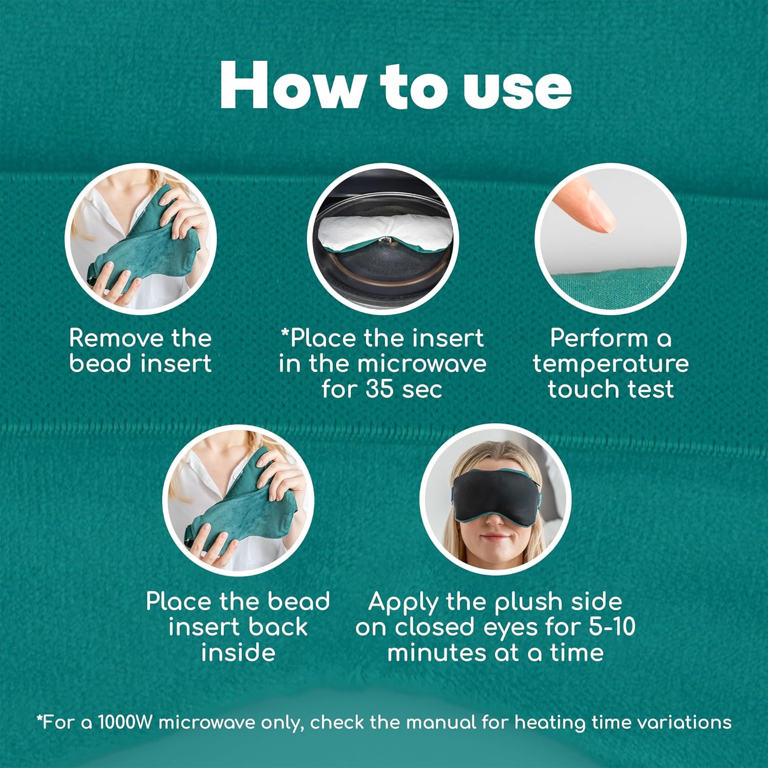 Medi Grade Heated & Cooled Eye Mask - Black Silk, 8.27in. x 3.74in., Pull On, Hot & Cold Therapy, HydroBead Technology, Color-Changing Safety, Ideal for Dry Eyes, Puffy Eyes, Migraine Relief - Image 8