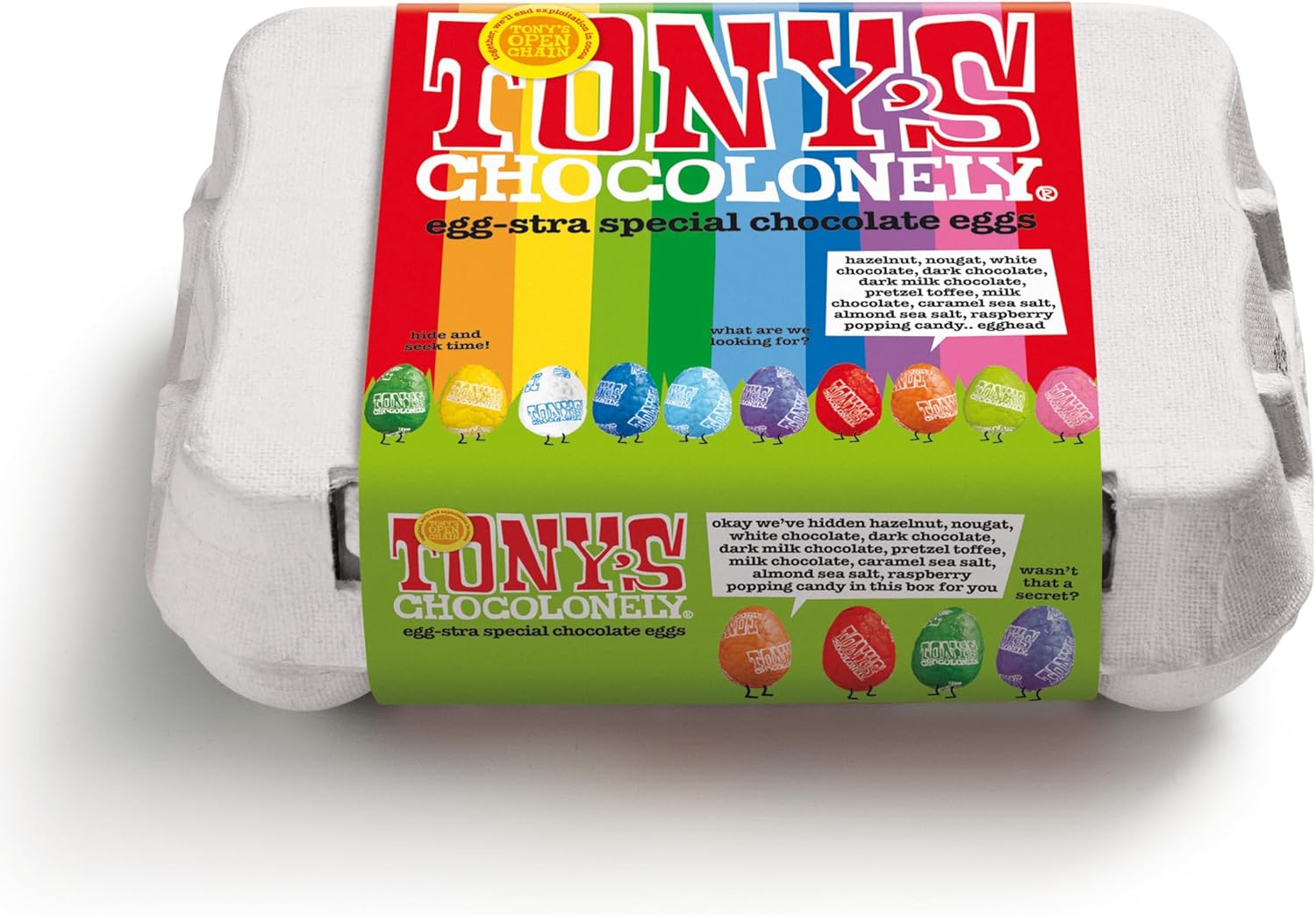 Tony's Chocolonely Easter Eggs Assortment - 12 Easter Eggs in Foil - Fairtrade Belgian Chocolate - Easter Gifts - Chocolate Box - Mini Eggs - Family Chocolate - Image 5