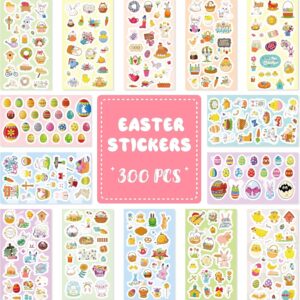 Easter Stickers for Kids – Over 300 Happy Easter Bunny Stickers for Party Bag Fillers, Self Adhesive Sticker for Scrapbooking, Crafts, Decorating Cards Gifts – Rabbit Egg Chick Sticker