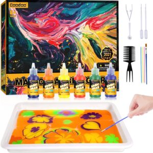Coodoo Water Marbling Paint for Kids – Arts and Crafts for Girls & Boys Crafts Kits Ideal Gifts for Kids Age 6+ 8-12