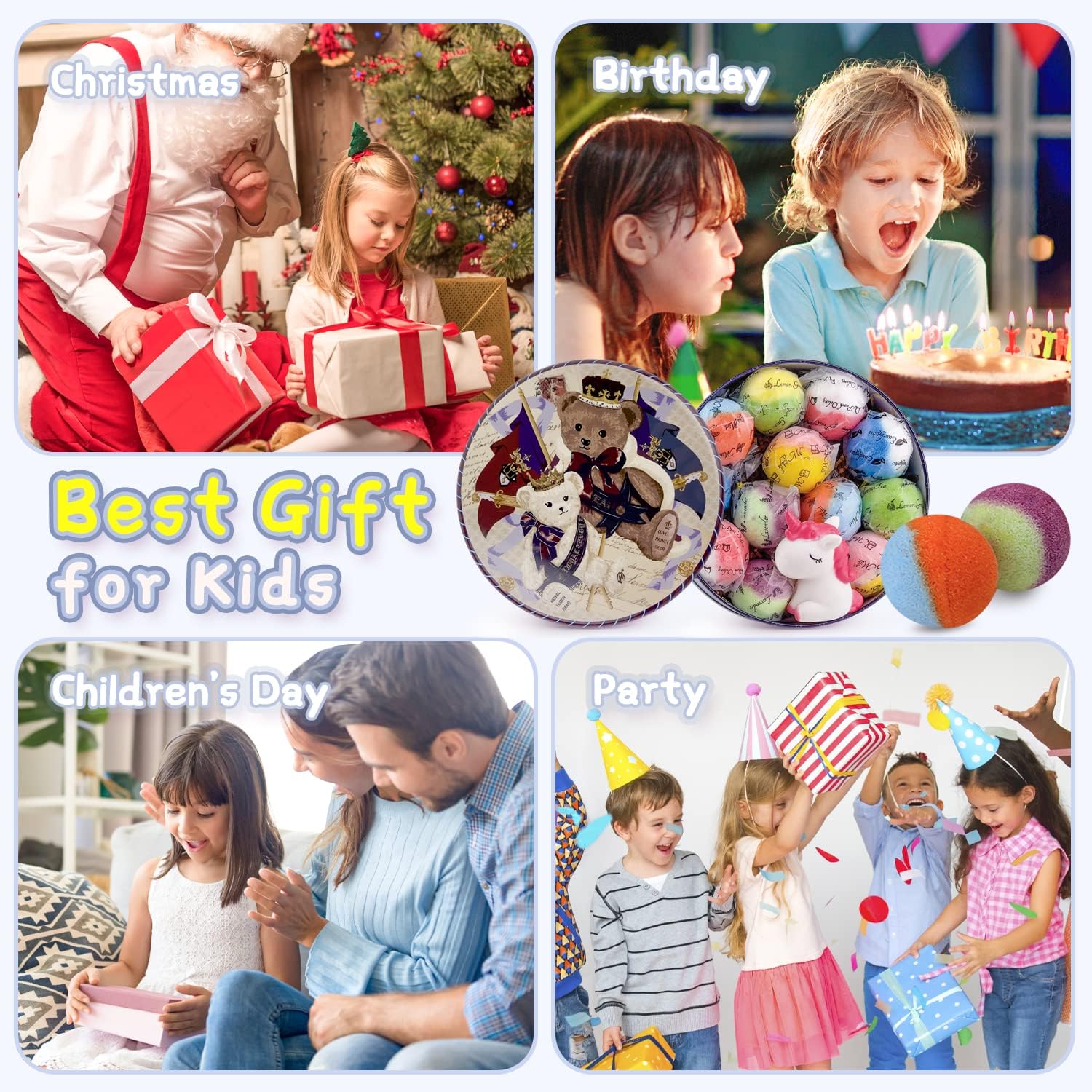 Bath Bombs for Kids, 12pcs Bath Bombs with Surprise Crystal Toys Inside, Handmade Natural and Organic Bubble Bath, Birthday Christmas Easter Gift for Girls and Boys - Image 7