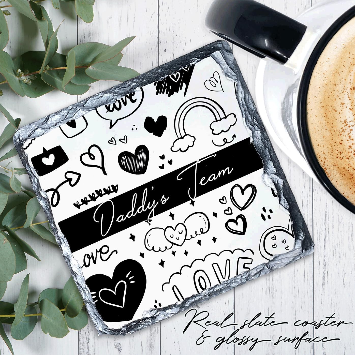 Personalised FIST Bump Daddy Mug, Dad Gift for Him, 11 oz Ceramic Coffee Mug, Black, Modern, Novelty/Theme, Father's Day, Birthday, Christmas - Image 2