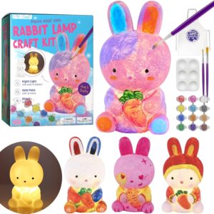 DIY-LAOESE Paint Your Own Bunny Lamp Kit, Art Supplies Arts & Crafts Kit, Painting kit for Kids 6-12, Arts and Crafts for Kids Ages 8-12, Toys Girls Boy Birthday Easter Gift Ages 6 7 8 9 10 11 12+