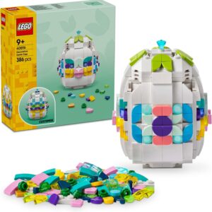 LEGO Decorative Easter Egg – Toy Ornament w/Colourful Decoration Pieces incl. Gold Hearts & a Gemstone – Arts and Crafts Gift for 9+ Year Old Girls & Boys – 40816