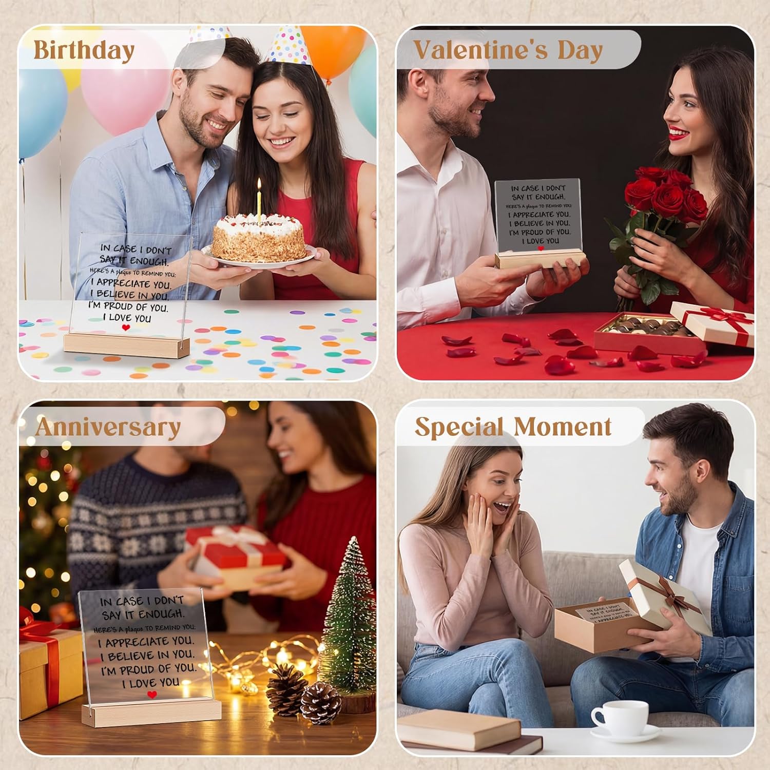 KAAYEE Valentines Gifts for Him & Her, Women Men Valentines Gifts, Valentine’s Gift for Husband Wife, Anniversary Acrylic Plaque Gift for Girlfriend & Boyfriend, Presents for Lover on Birthday - Image 6