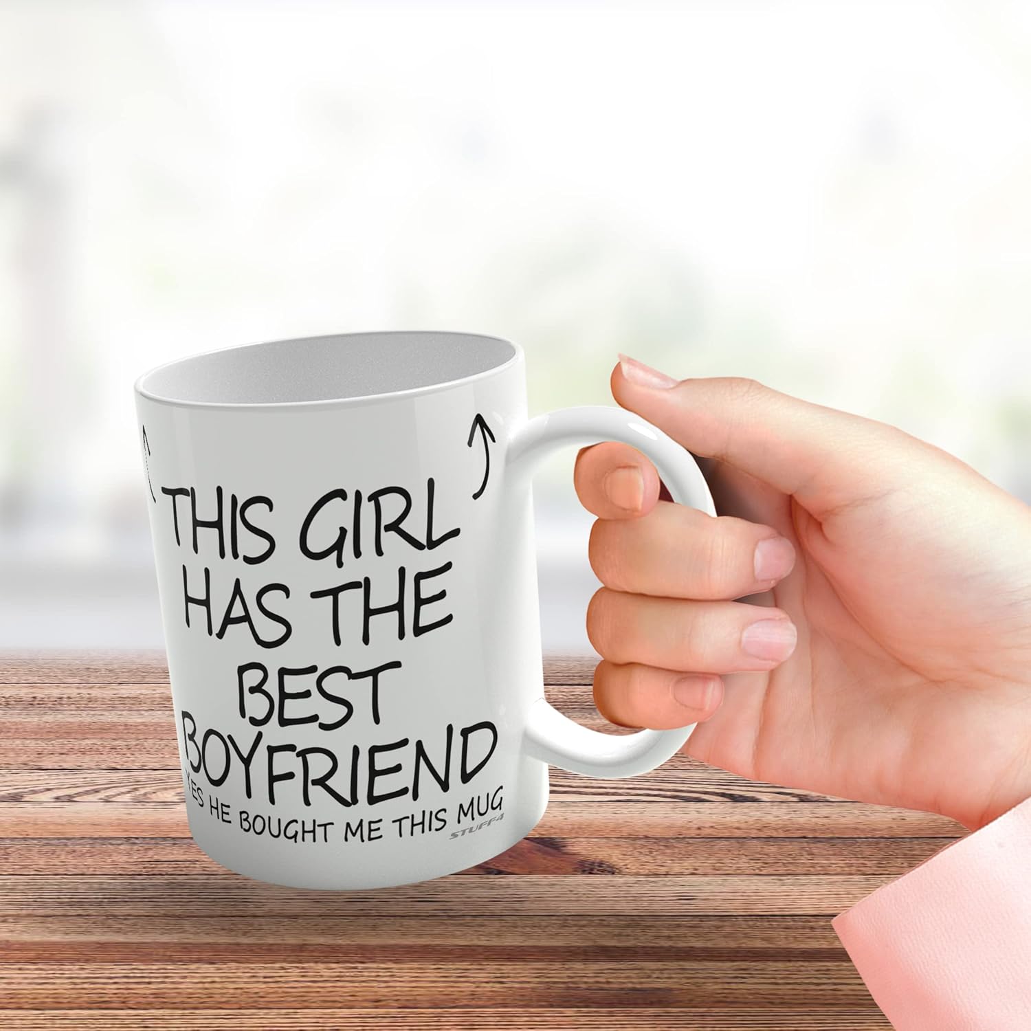 Stuff4 Anniversary Mug for Her - This Girl Has The Best Boyfriend Mug - Novelty Birthday Cute Girlfriend Gifts, Valentines Gifts for Her, Valentine 11oz Ceramic Dishwasher Safe Coffee - Image 3
