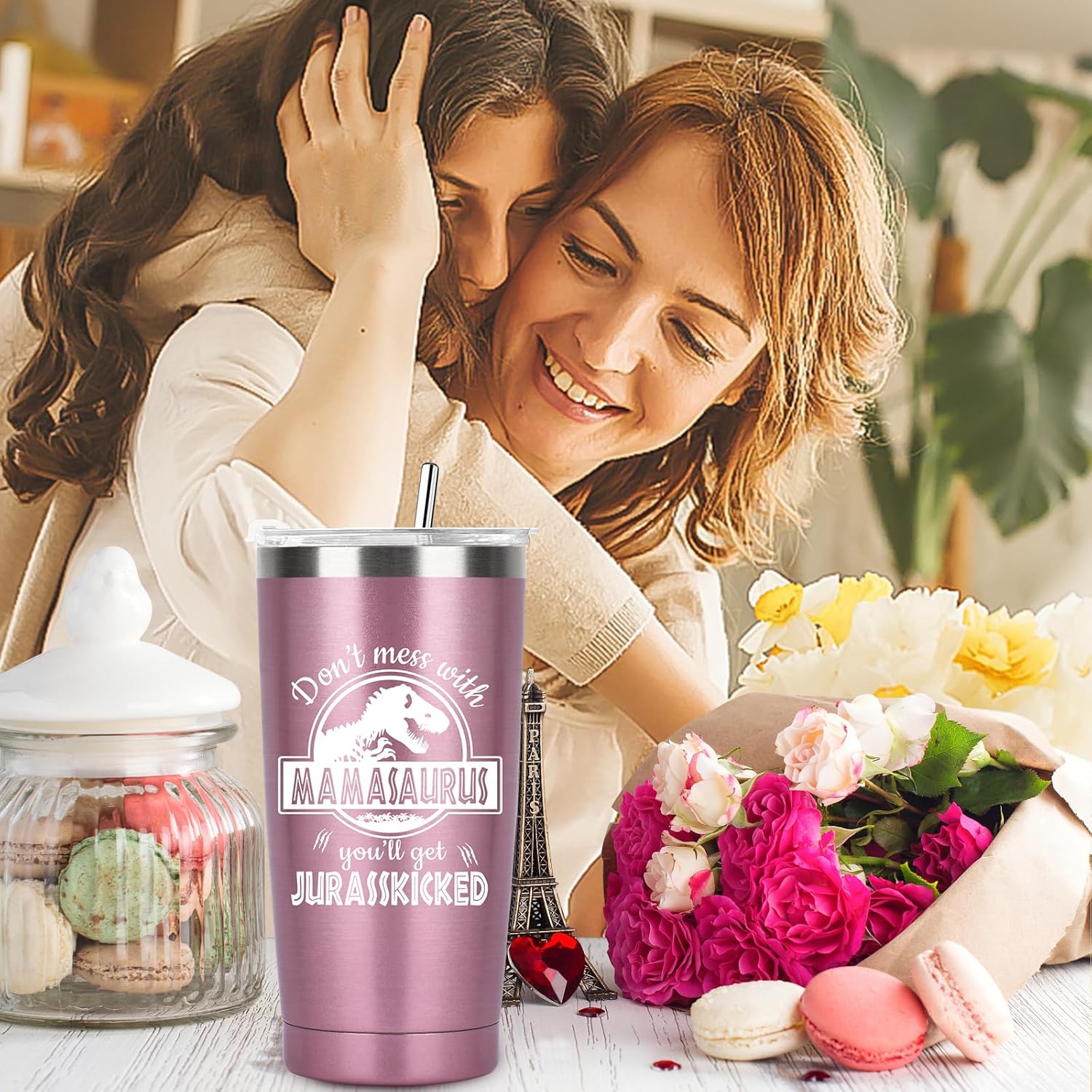 Careign Mothers Day Gifts for Mum,20OZ Funny Travel Mug Tumbler with Straw Lid,Mother's Day Gifts for Women Wife from Daughter Son,Mum Birthday Presents for Grandma on Christmas Anniversary - Image 2