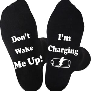 Jeasona Funny Socks Men 9-11 Black Cotton Non-slip Funny Gifts for Men