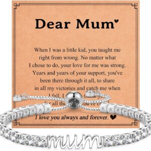 Birthday Gifts for Women Girls, Sparkling Cubic Zirconia Tennis Bracelet Gifts, Christmas Mothers Day Graduation Presents for Her