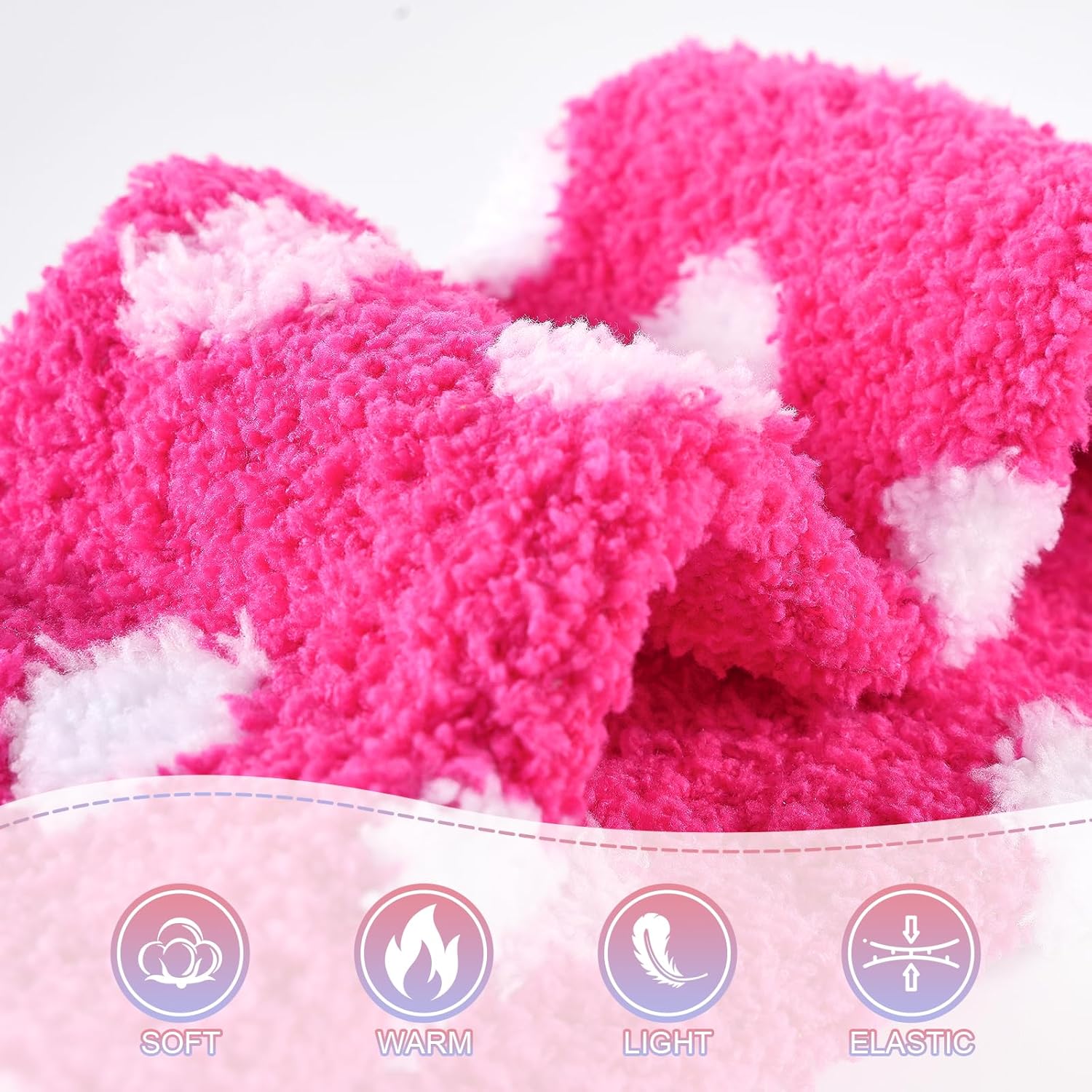 Fluffy Socks for Women and Girls, 6 Pairs Valentine Gifts Warm Cosy Bed Heart Sock, Thick Soft Winter Fuzzy Socks for Causal Home Sleeping - Image 4