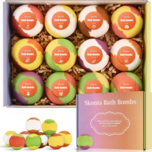 Bath Bombs Gift Set, 12-Pieces Handmade Fizzy Bubble Bath Bombs, Vegan & Cruelty Free, Perfect for Bubble and Spa Bath, Birthday Mothers Day Gifts Idea for Her/Him, Wife, Girlfriend Teens