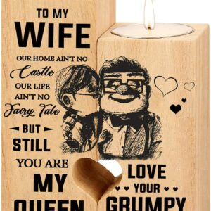 Heart-shaped Candlestick-Candle Valentines-Decoration Birthday-Wooden Candle – craft Candlestick,birthday gifts for wife-anniversary, for her gifts(To My Wife)