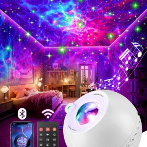 PIKOY 360 Modes+White Noise+Bluetooth Galaxy Projector Led Lights for Bedroom Valentines Gifts for Her Decorations Star Night Light Room Decor Birthday Gifts for Women Girls Gifts for Teen Boys Gifts