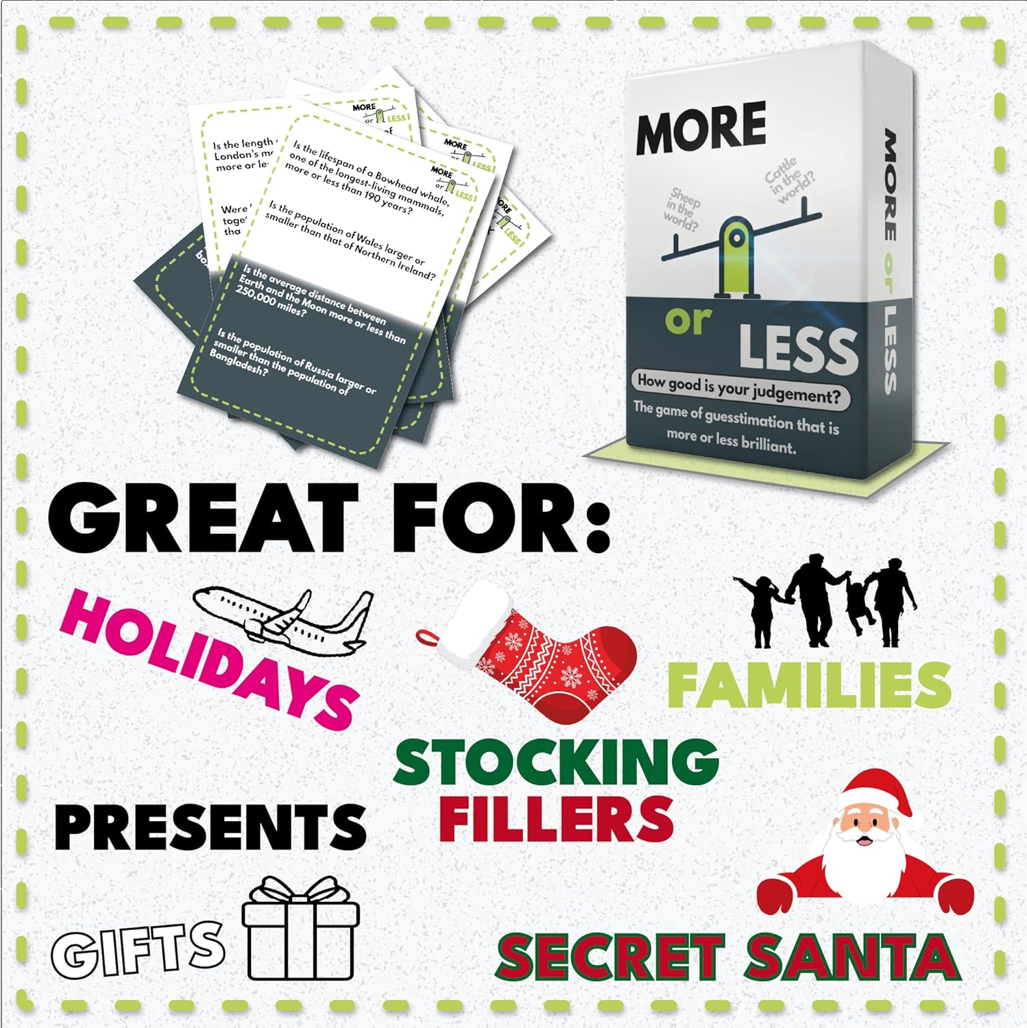 More or Less First Edition Card Game - How Good Is Your Judgement? 2 Players + | Secret Santa or Stocking Filler for Him or Her | For Kids, Teens & Adults | Play Anywhere | Age 12+ - Image 5