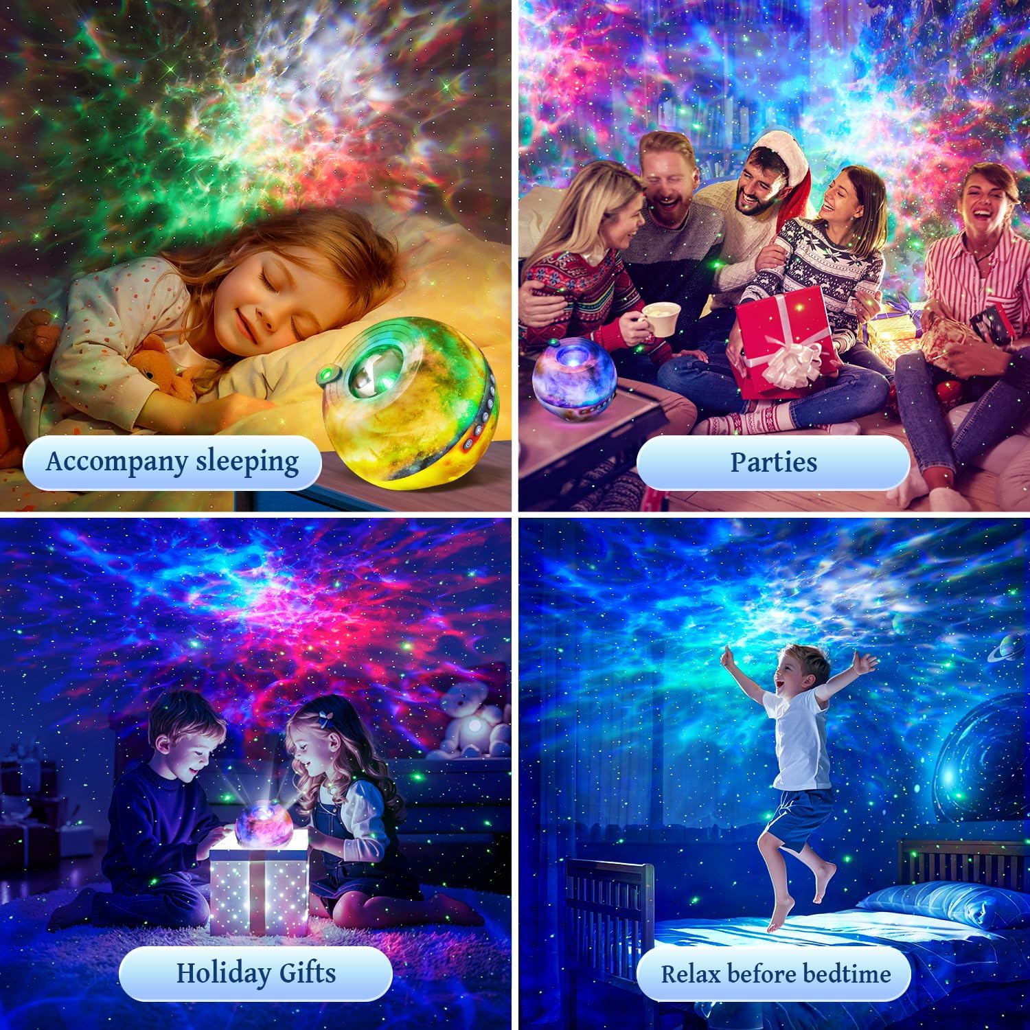 PIKOY Star Light Signs Fairy Lights Women Gifts Room Decor Aesthetic Bedroom Accessories Bedroom Decor Baby Night Light Sunset Lamp Cool Stuff Teen Girls Boys Gifts,15 Colors+15 White Noise+Bluetooth - Image 6