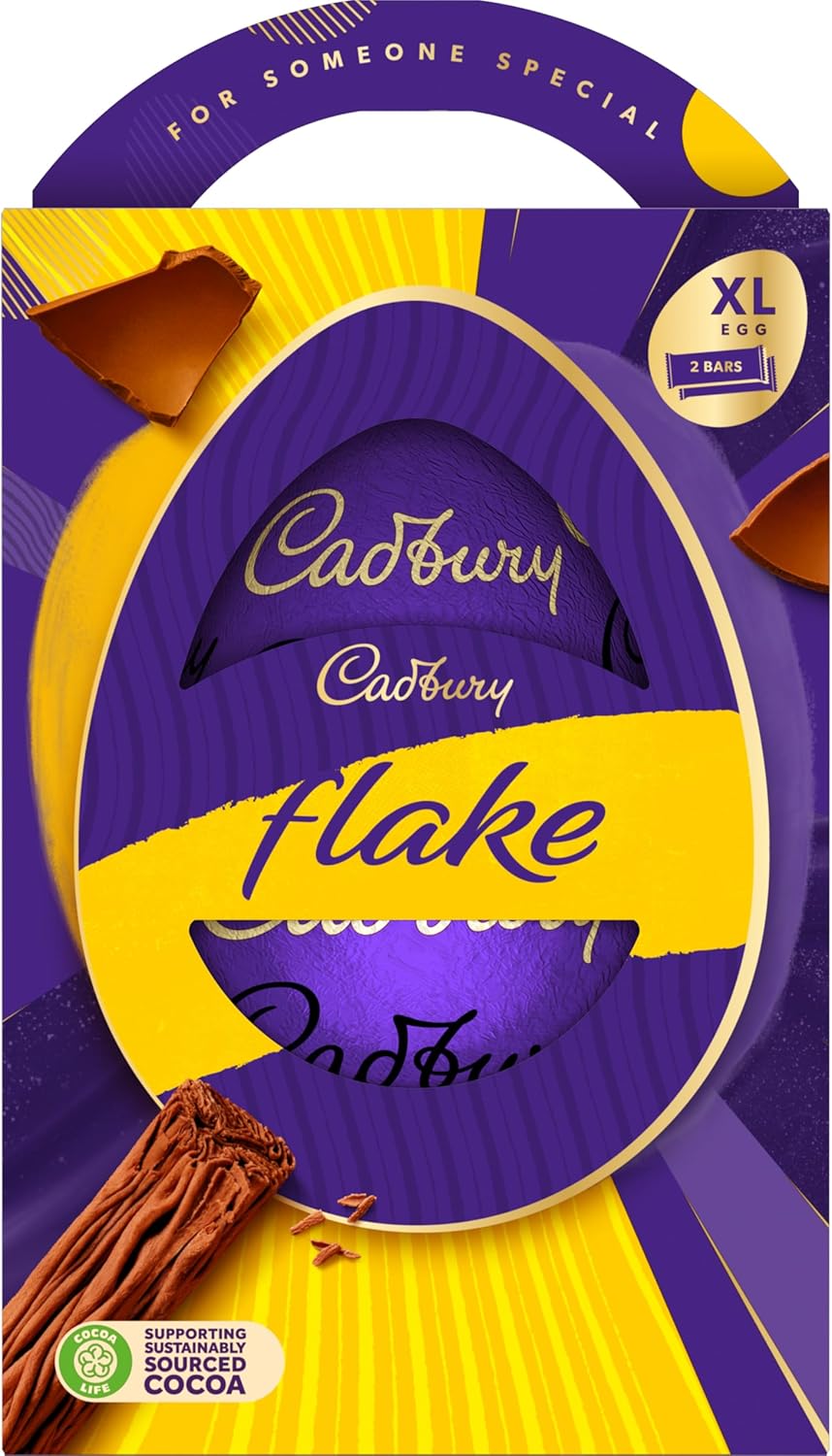 Cadbury Dairy Milk Flake Chocolate Easter Egg, Includes 1 Extra Large Chocolate Shell and 2 Flake Bars, Gift for Easter 226 g - Image 2