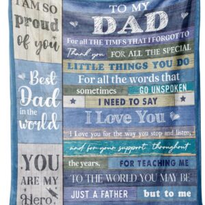 Dad Valentines Birthday Gifts, Birthday Gifts for Dad, Flannel Blanket Dads Gift from Daughter Son, Daddy Presents for Christmas Fathers Day, Blanket for Dads, Daddy, Father to be, 60 * 50in