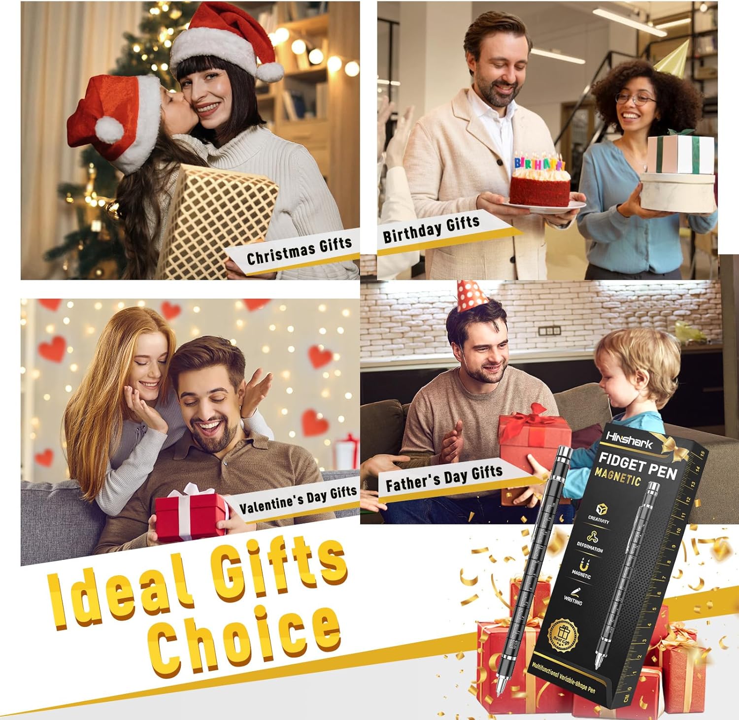 Hinshark Gifts for Men Women, Magnetic Fidget Pen Toys for Adults, Gadgets Dad Birthday Easter Valentines Gifts for Him/Her/Adults/Men/Women/Boyfriends/Girlfriend/Teenage/Teens/Kids - Image 8