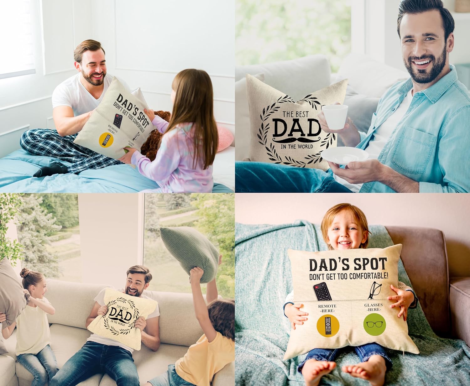 CROWNLY® Gifts for Dad Gift from Daughter Son Daddy Birthday Cushion Cover - Image 5