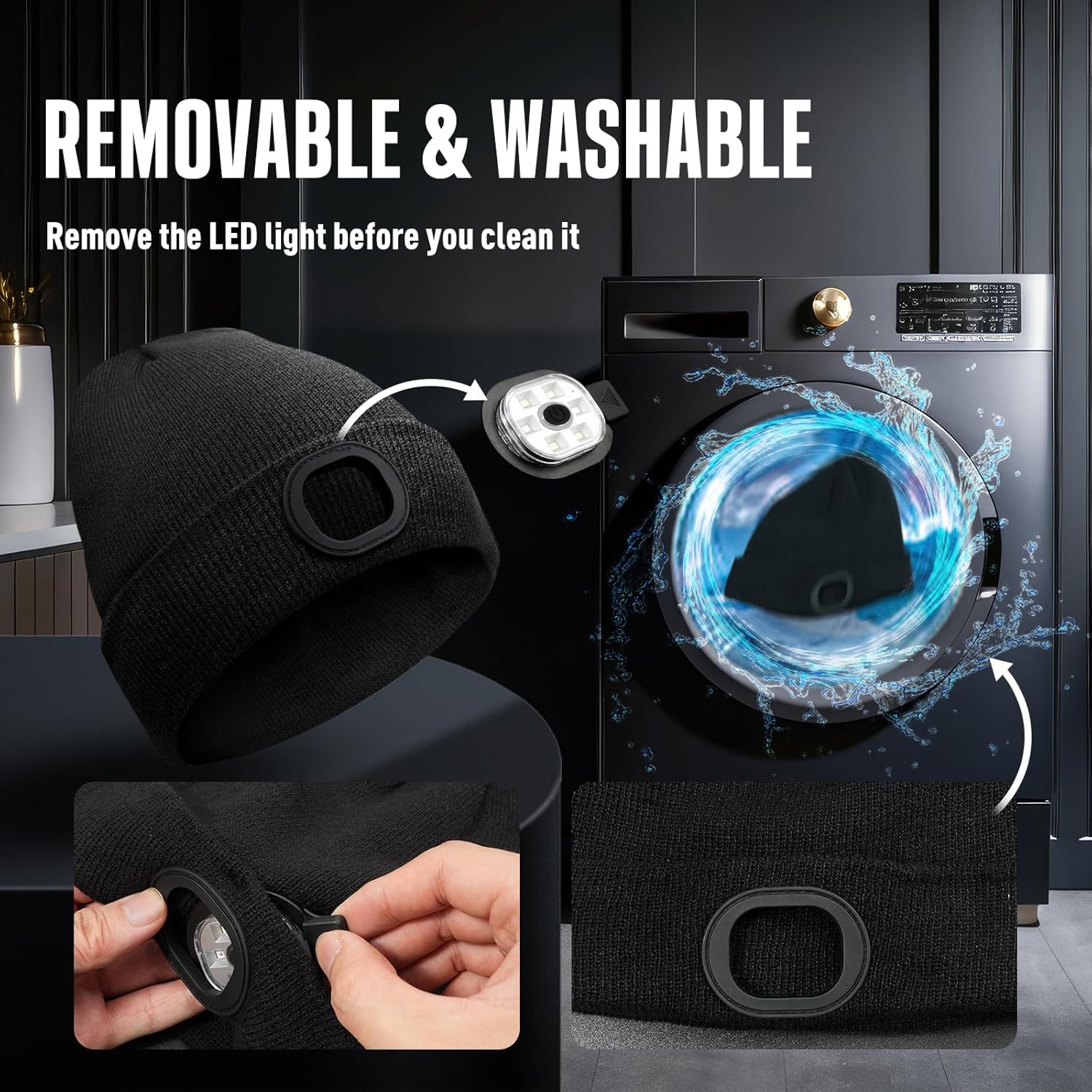 KEZKALS Gifts for Men Women, Valentines Gifts for him/her, USB Rechargeable Beanie Hat with LED Light, Birthday Dad Gifts for Men Who Have Everything, Mens Valentines Gifts, Father's Day Gifts - Image 6