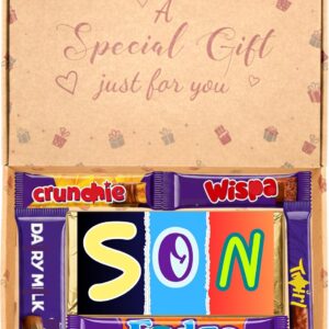 Sweetie Gift Son Chocolate Hamper – Letterbox Friendly Chocolate Gift Box for Him – Christmas, Birthday, Exam, Get Well Soon, Just Because – Sweet Treats Selection for Son
