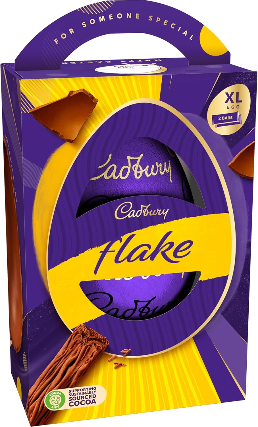 Cadbury Dairy Milk Flake Chocolate Easter Egg, Includes 1 Extra Large Chocolate Shell and 2 Flake Bars, Gift for Easter 226 g - Image 3