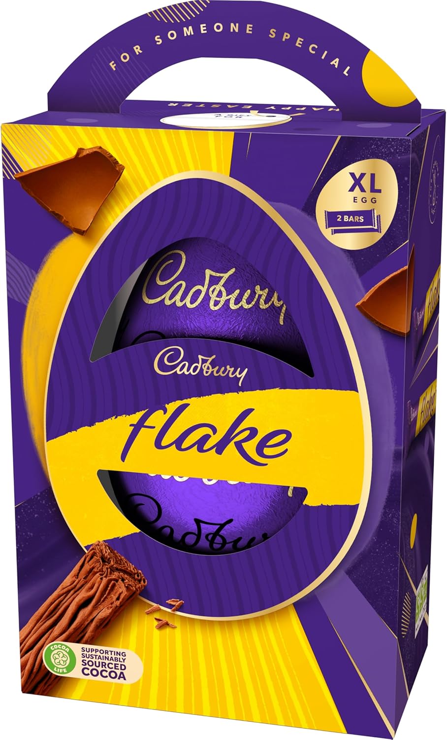 Cadbury Dairy Milk Flake Chocolate Easter Egg, Includes 1 Extra Large Chocolate Shell and 2 Flake Bars, Gift for Easter 226 g - Image 4