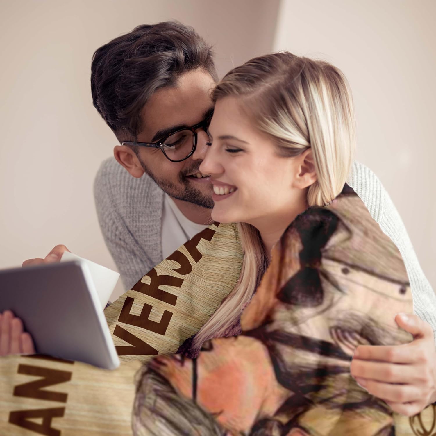 Anniversary Blanket Gifts for Him Her Couple, Wedding Anniversary Throw Gifts for Parents, Happy Anniversary for Wife Husband, Romantic I Love You Gifts, Golden Idea for Women Men, Blanket 150x130CM - Image 3