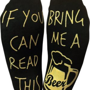 “If you can read this bring me a beer” Funny Novelty Socks – Perfect for a Beer Lover