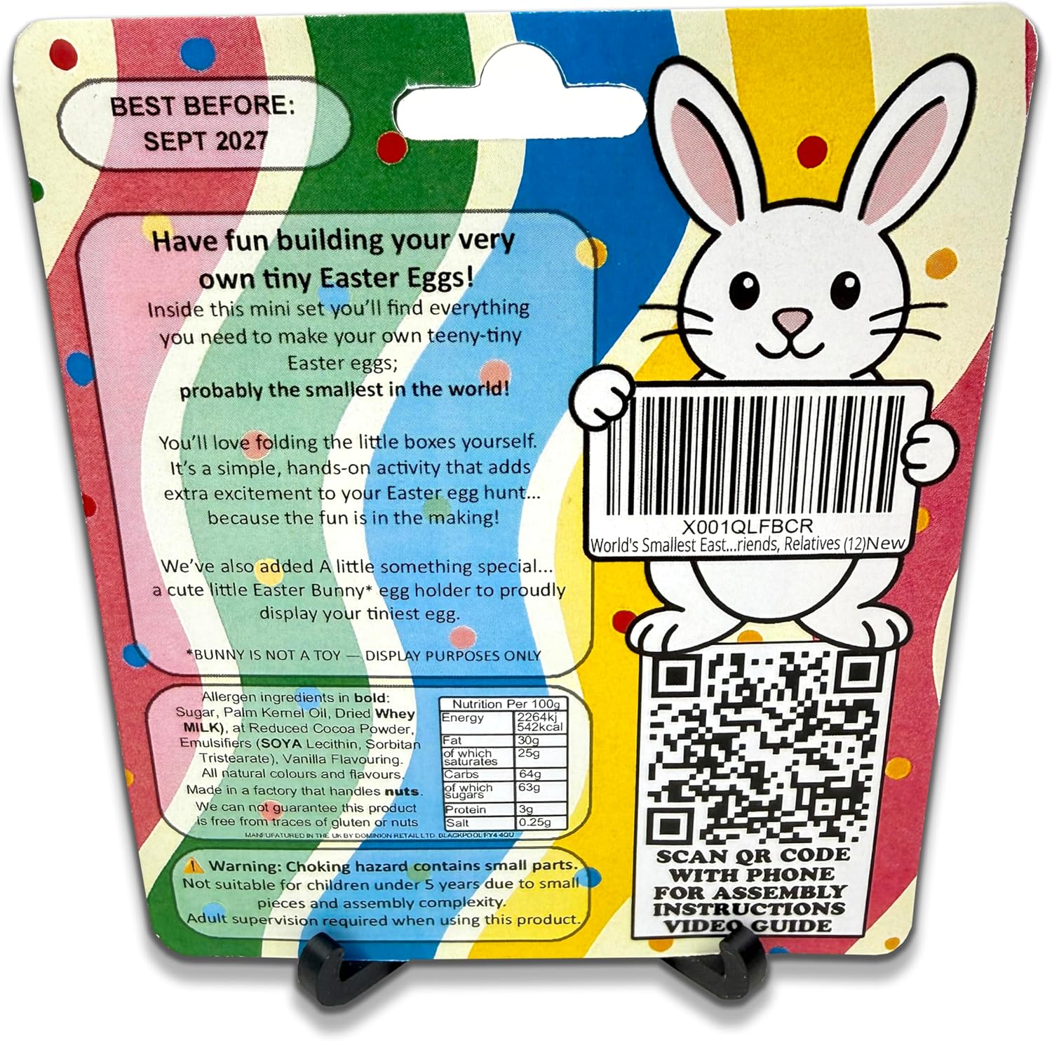 World's Smallest Easter Egg - Pack of 7 Tiny Miniature Solid Chocolate Easter Eggs with flat packed boxes to assemble at home and Easter Bunny - Fun Novelty Gift For Children, Friends, Relatives (7) - Image 3