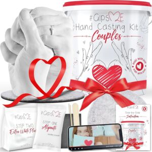 GipsME 3D Hand Casting Kit Couple, Hand Moulding Kit, Holding Hands Casting Kit, Wedding Gifts for Couple, Couples Gifts, Gifts for him, Gifts for her