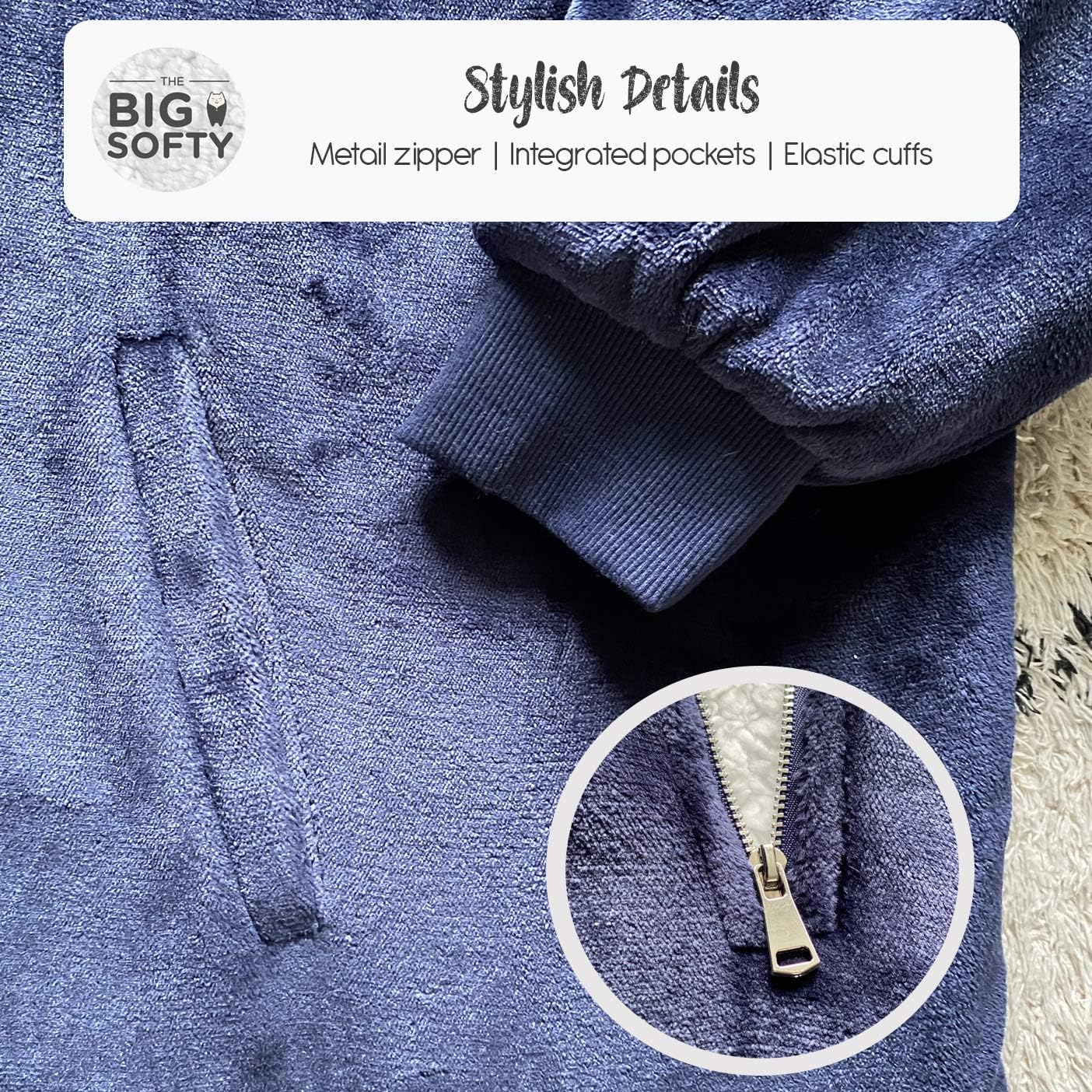 trekki Blanket Hoodie, Oversized Hoodie Blanket, Sherpa & Fleece Wearable Blanket Hoodies for Women & Men, Comfy & Fluffy Hooded Blankets, The Big Softy® - Image 4