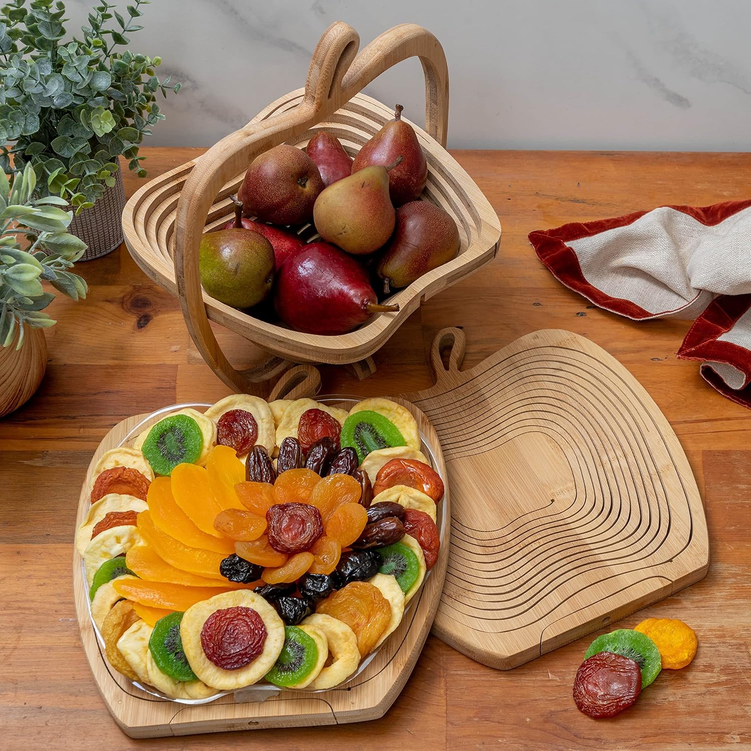 Dried Fruit Gift Hamper Tray Turns into Basket, Healthy Gourmet Snack Box, Ramadan, Easter, Holiday Food Tray - Bonnie & Pop - Image 3