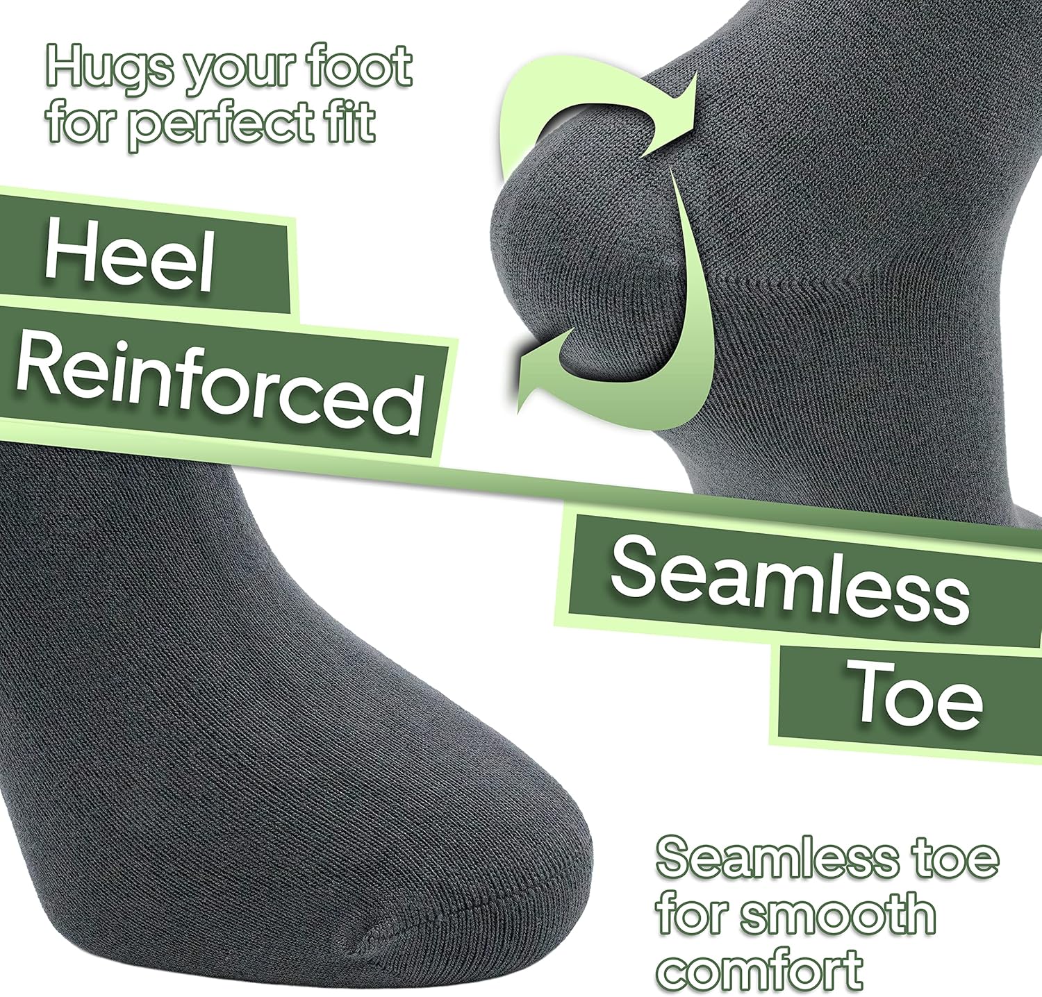 PHORPI Mens Bamboo Socks - Soft Top Anti Sweat Multicolour, 4 Pair 6-11 Multipack for Men's - Image 5