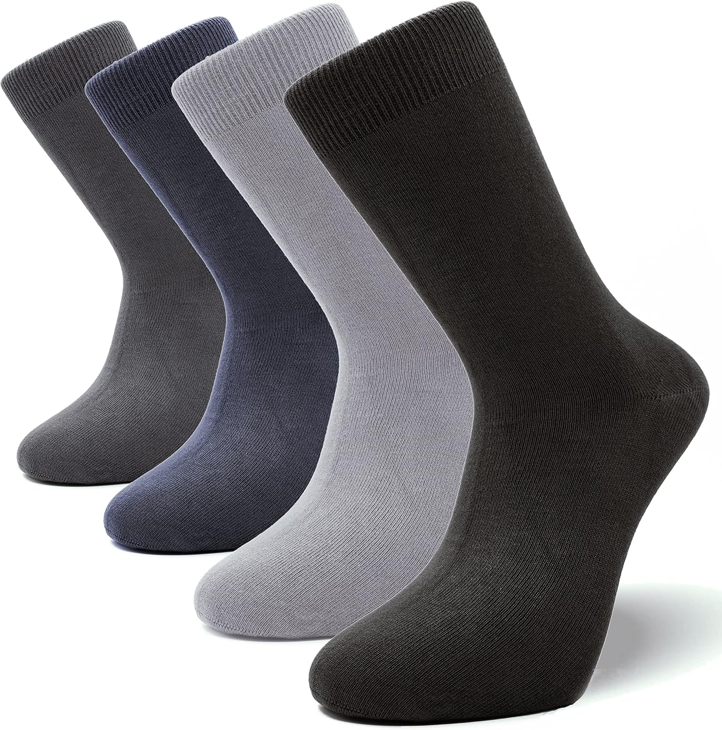 PHORPI Mens Bamboo Socks - Soft Top Anti Sweat Multicolour, 4 Pair 6-11 Multipack for Men's - Image 2