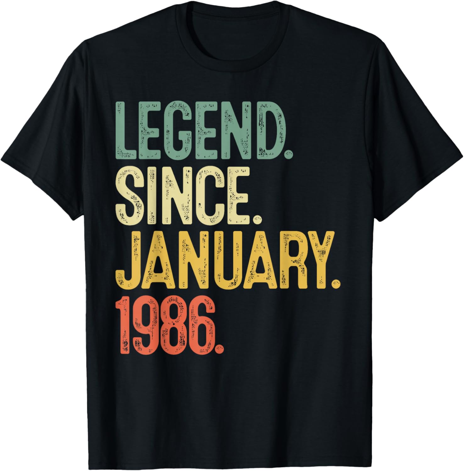 40 Years Old Gifts Legend January 1986 40th Birthday Men Him T-Shirt